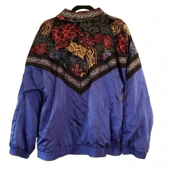 Vintage Westbound Sport Jacket Colorblock Brocade 90s Med Colorful Boho Gypsy - Picture 3 of 9